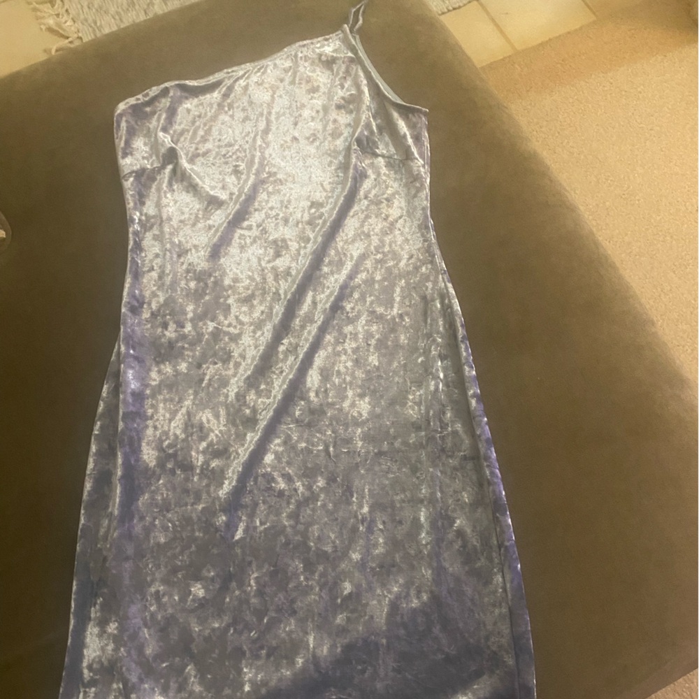 Charlotte Russe Women’s Crushed Blue Velvet Dress